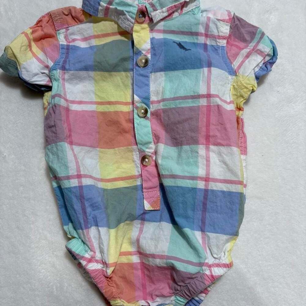 Tommy Bahama Baby Plaid Romper Bodysuit